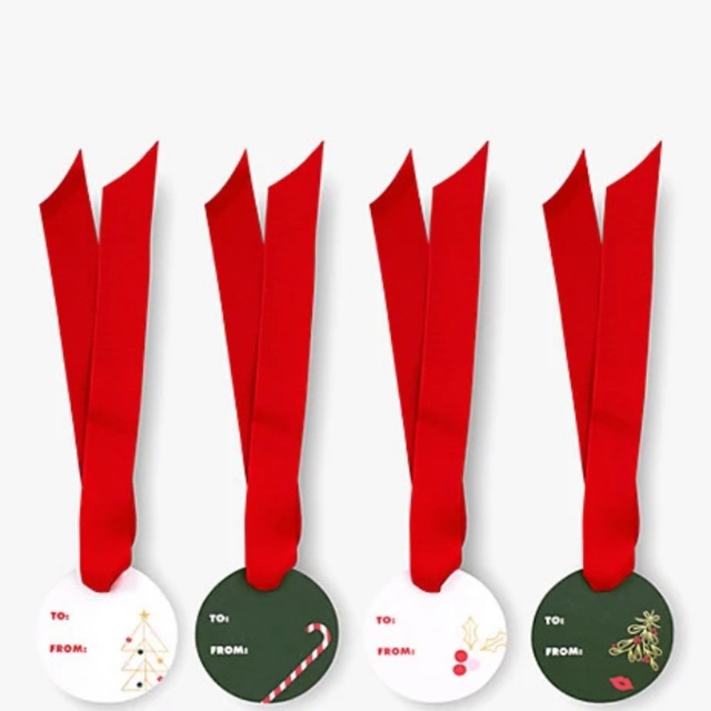 KATE SPADE NY Holiday paper wine gift bag set of 4 - Picture 3 of 7